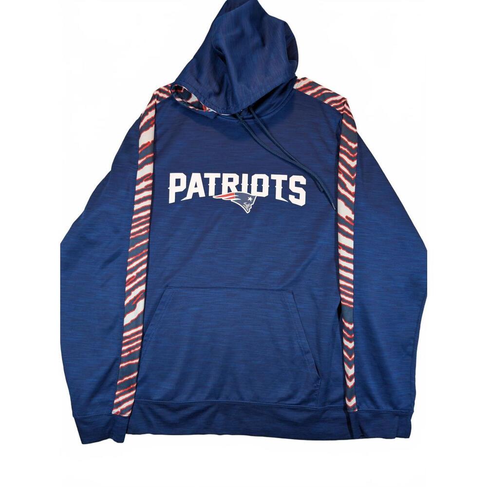NFL Team Apparel New England Patriots Pullover Hoodie Mens Large Blue